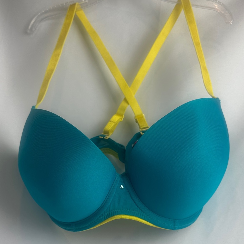 Vibrant Passionata Teal and Yellow Women's Convertible Bra 32DD